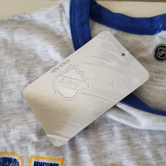 St Louis Blues T-Shirt Tee Mens Large Heathered Light Gray NHL Big Logo NWT - Picture 9 of 13